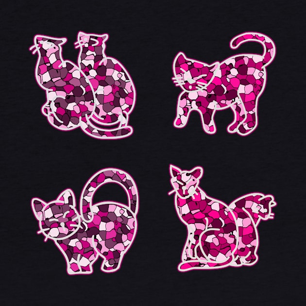 Crystal Group Cat (pink) by YasudaArt